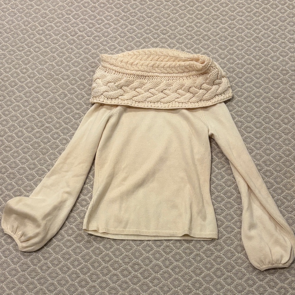 Elie Tahari Off-Shoulder Sweater in Cream